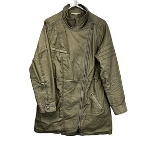 Soft Surroundings Cotton/Linen Green‎ Moto Jacket SZ S